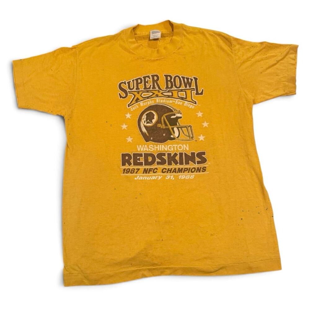 Vintage 1988 Washington Redskins Super Bowl XXII T-Shirt Large Thin